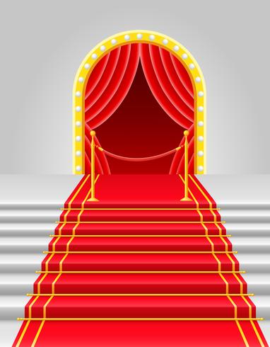 alfombra roja con la ilustración vectorial torniquete vector