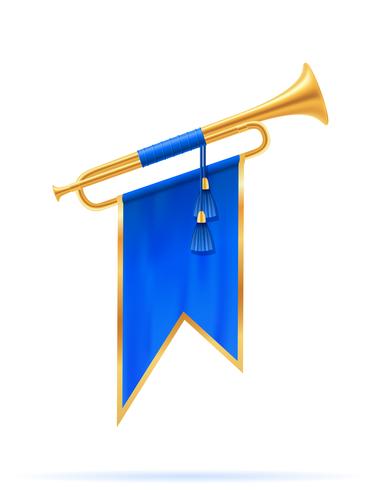 king royal golden horn trumpet vector illustration