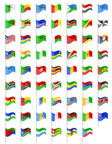 Banderas de los países de África ilustración vectorial vector