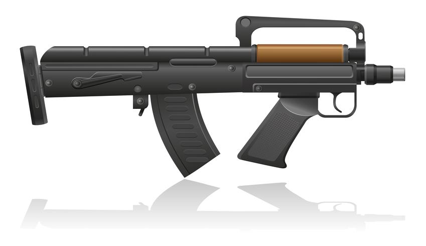 machine gun with a short barrel vector illustration