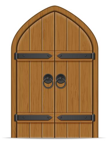 old wooden door vector illustration