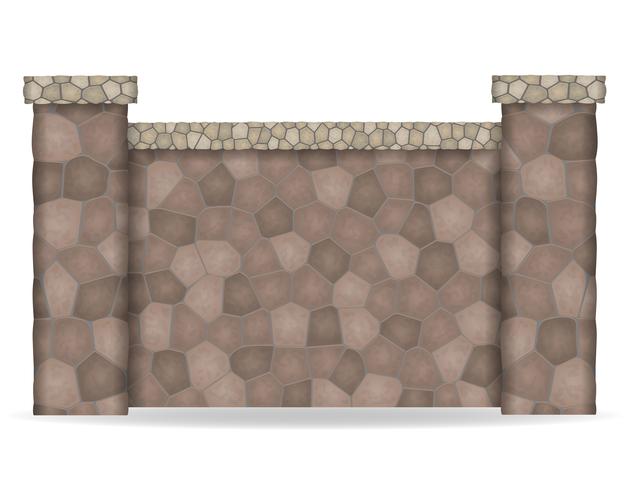 stone fence vector illustration