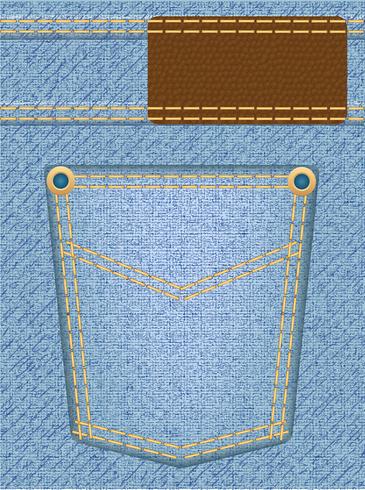 textura de jeans con bolsillo vector