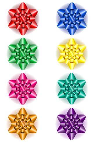 set icons bow for gift vector illustration