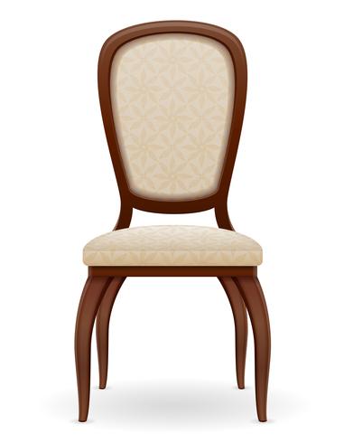 wooden chair furniture with padded backrest and seats vector illustration