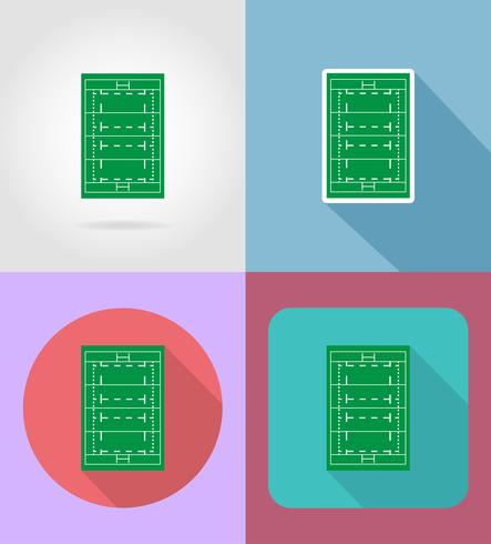 field for rugby flat icons vector illustration