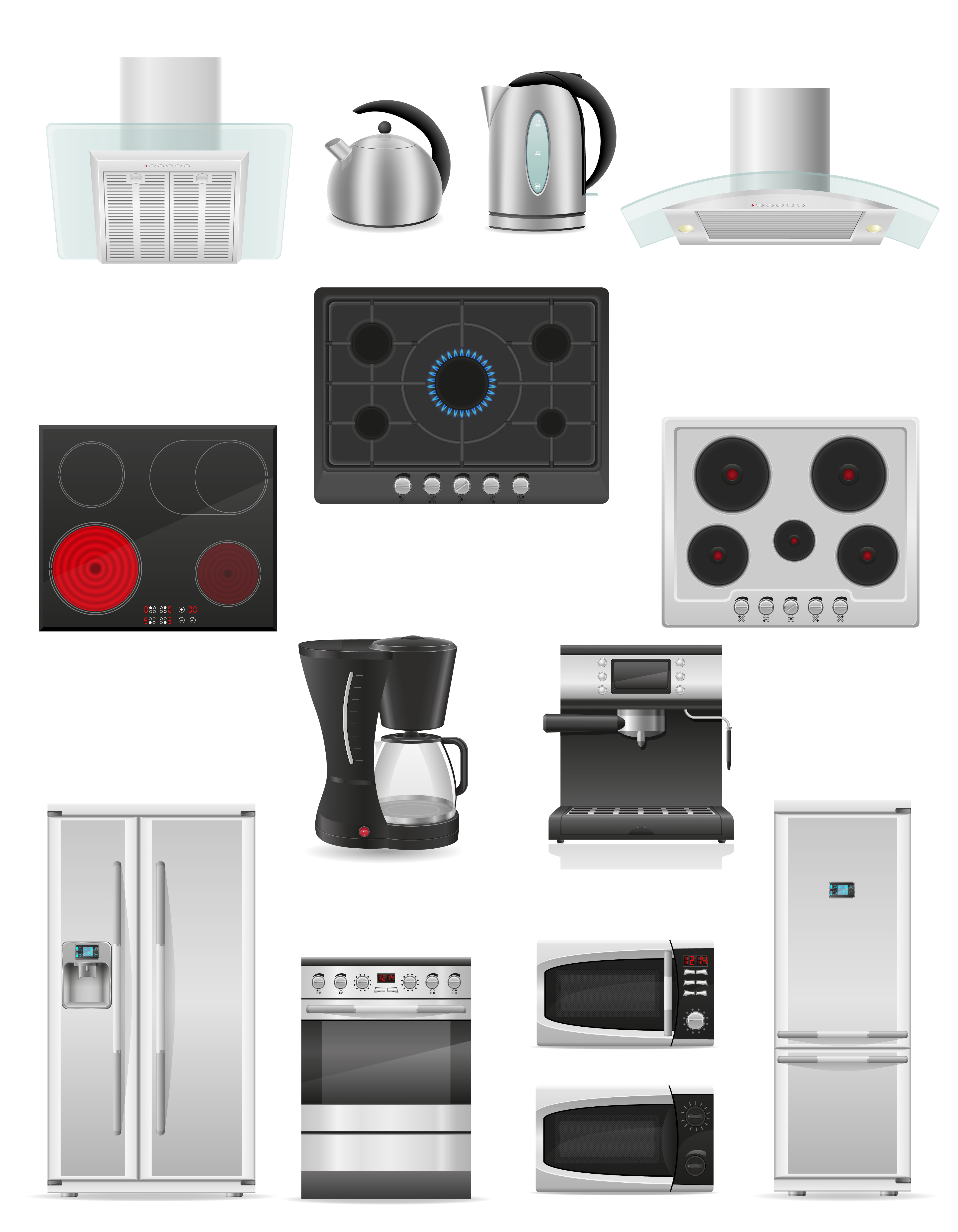 Set of Kitchen Appliances, Vectors