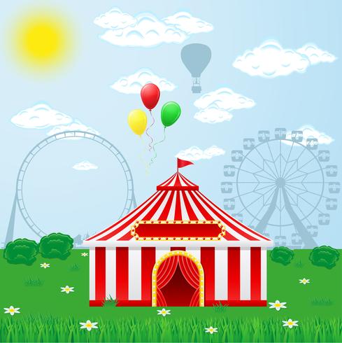 circus tent on nature vector