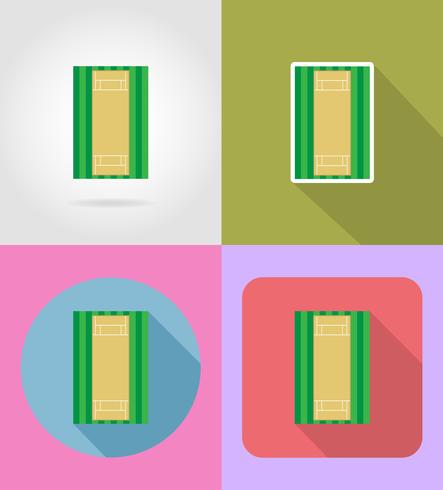 playground for cricket flat icons vector illustration