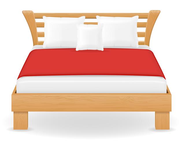 double bed furniture vector illustration