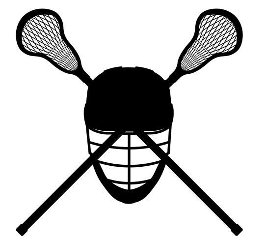 Ilustración de vector de silueta de contorno negro de equipo de lacrosse