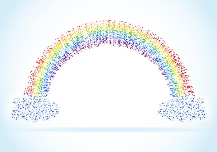 Resumen arco iris con nubes ilustración vectorial vector