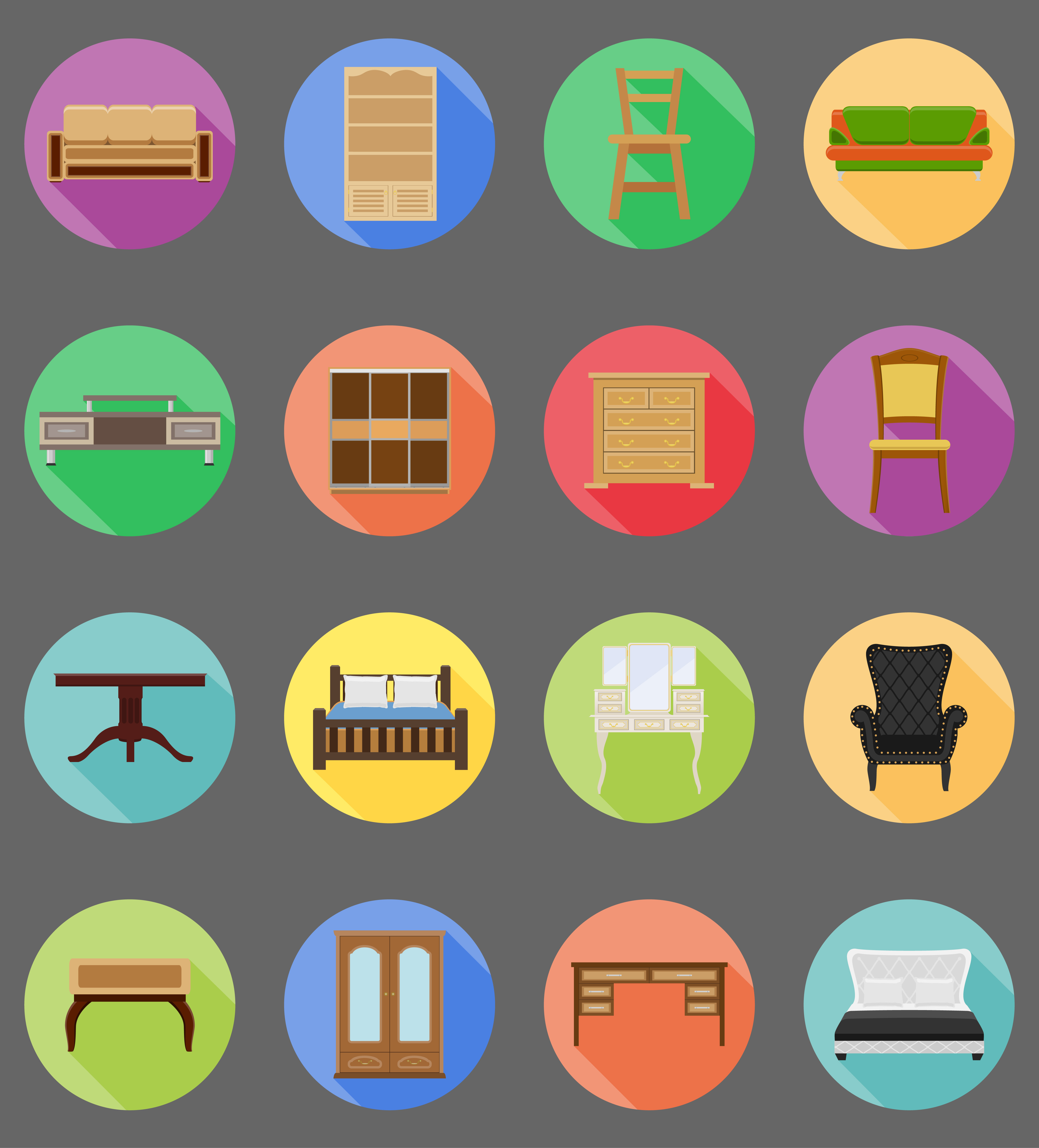 furniture set flat icons vector illustration 514665 Vector Art at Vecteezy