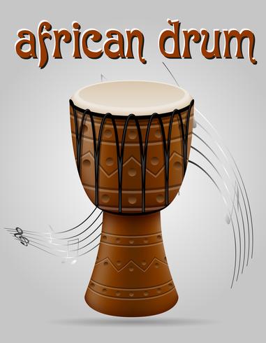 Tambor africano instrumentos musicales stock vector ilustración