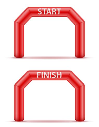 inflatable line start finish for sport vector illustration