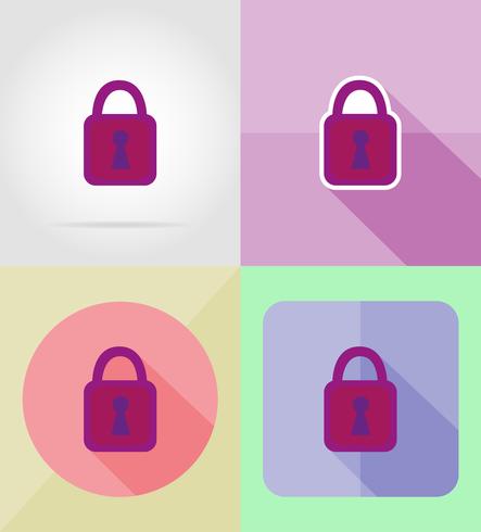 lock for design flat icons vector illustration