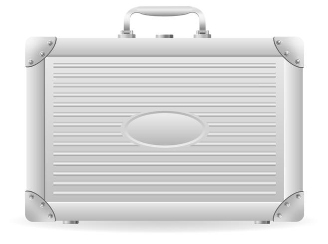 metallic briefcase vector illustration