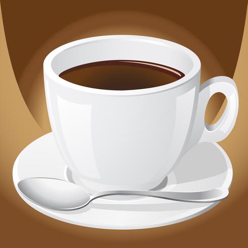 cup of coffee with a spoon vector