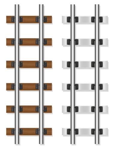 railway rails wooden and concrete sleepers vector illustration