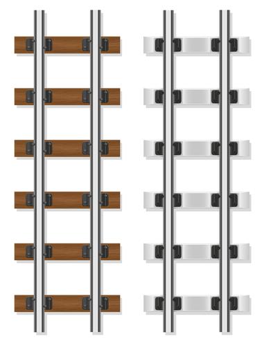 ferrocarril rieles durmientes de madera y hormigón vector ilustración