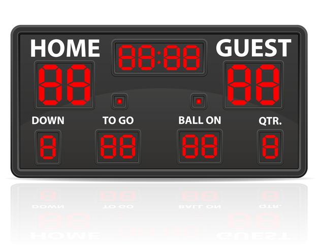 american football sports digital scoreboard vector illustration