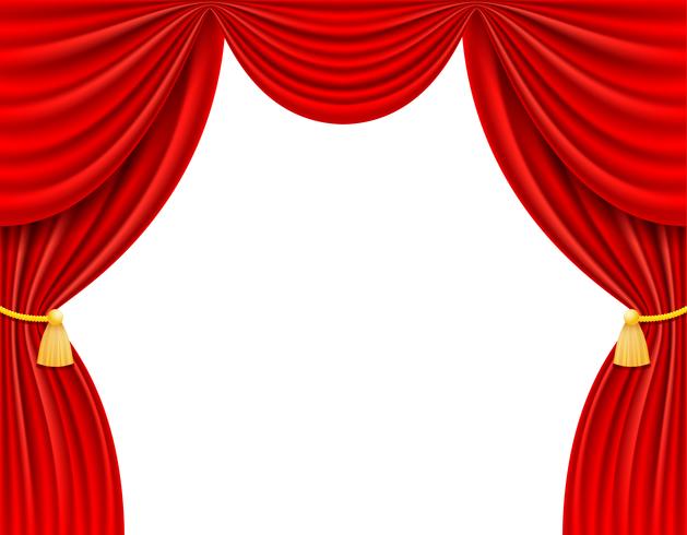 Ilustración de vector de cortina teatral rojo