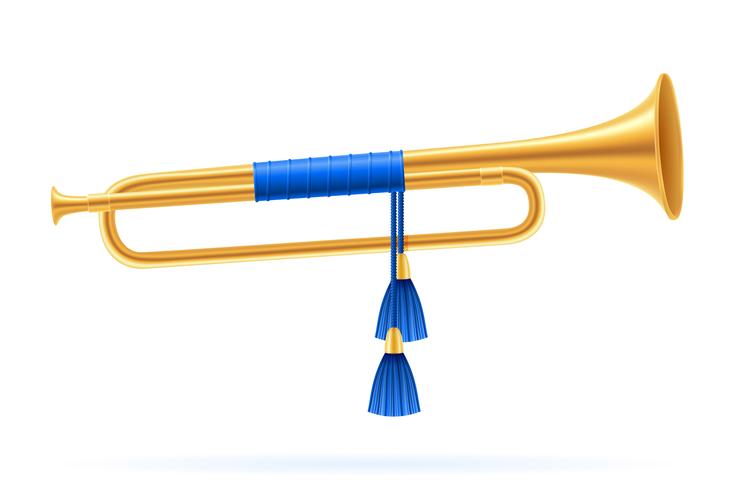 king royal golden horn trumpet vector illustration
