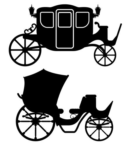 carriage for transportation of people black outline silhouette vector illustration