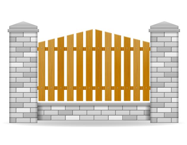 brick fence vector illustration