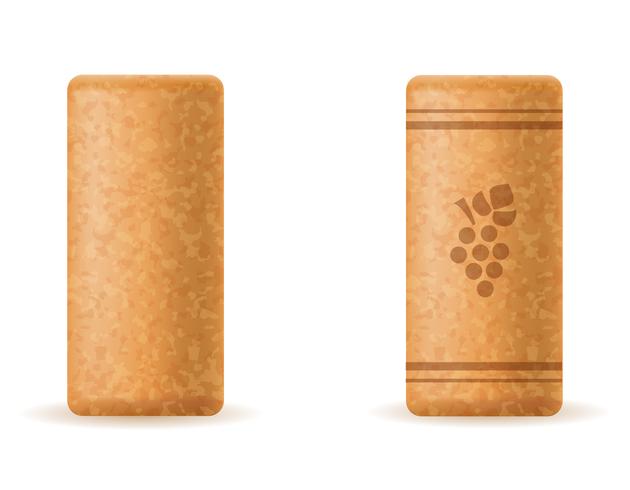 corkwood cork for wine bottle vector illustration