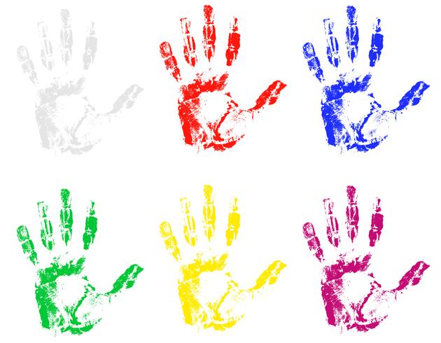 handprint of different colors vector illustration