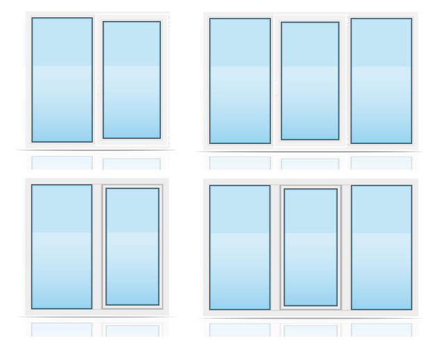 Ventana transparente de plástico vista en interiores y exteriores ilustración vectorial vector