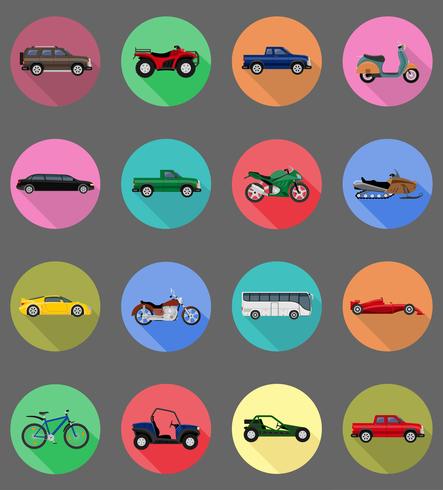 transporte plano iconos vector illustration