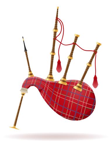 bagpipes wind musical instruments stock vector illustration