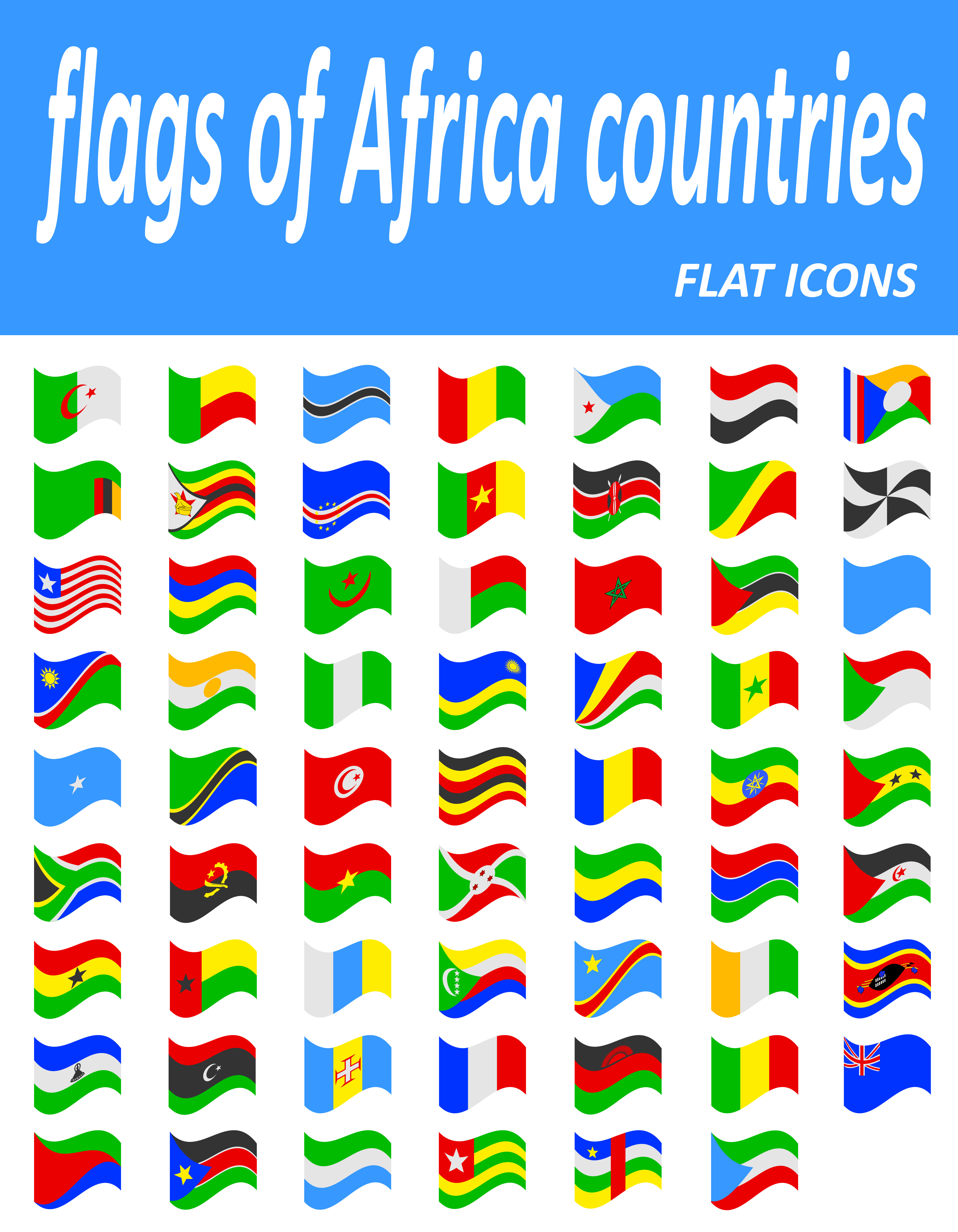 Africa Map With Countries Flags