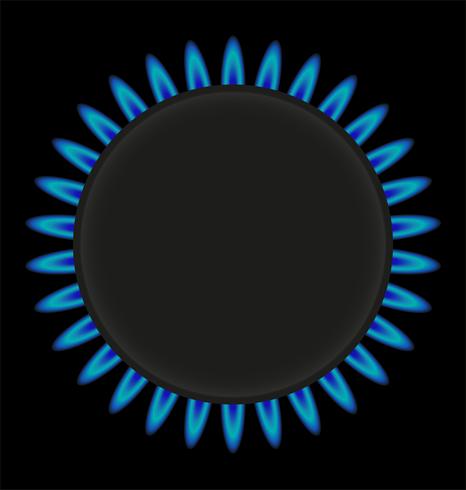 Ilustración de vector de estufa de anillo de gas ardiente