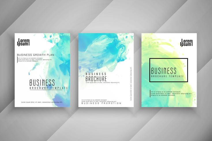 Abstract colorful watercolor Business brochure set vector