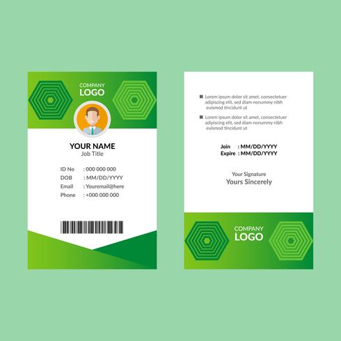 Green ID Card vector