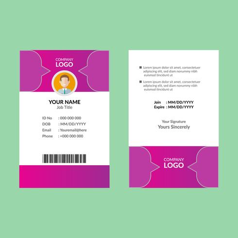 Tarjeta de identificación corporativa rosa vector