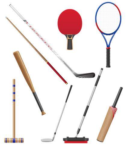 bits and stick to sports vector illustration