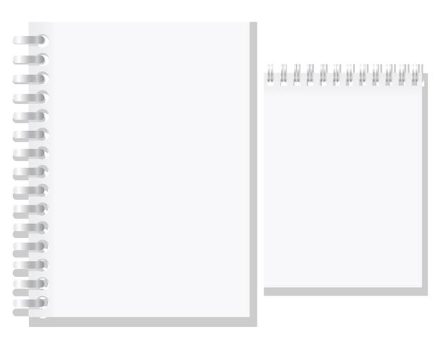 set of white blank notebook vector illustration