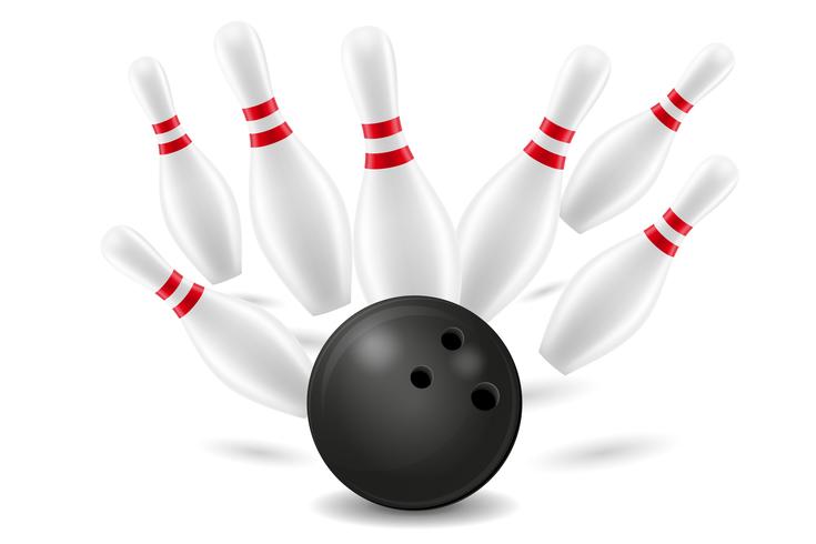 bowling ball and pin vector illustration