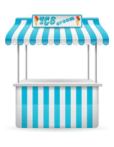 street food stall ice cream vector illustration