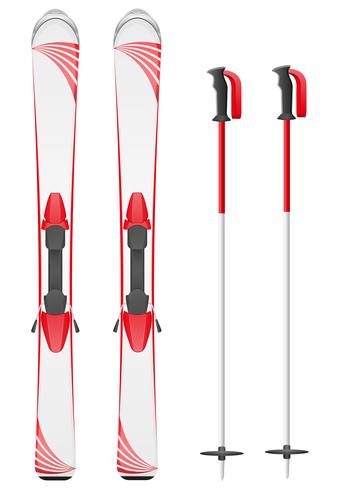 skis mountain vector illustration