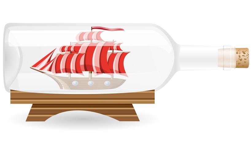 ship in a bottle vector illustration EPS10