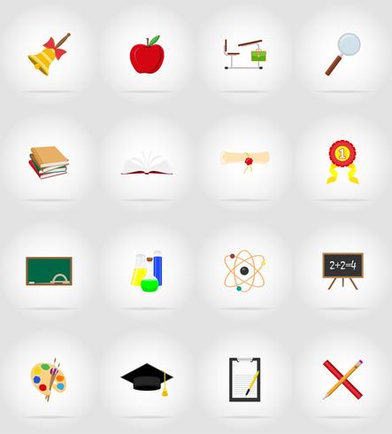 school education flat icons vector illustration