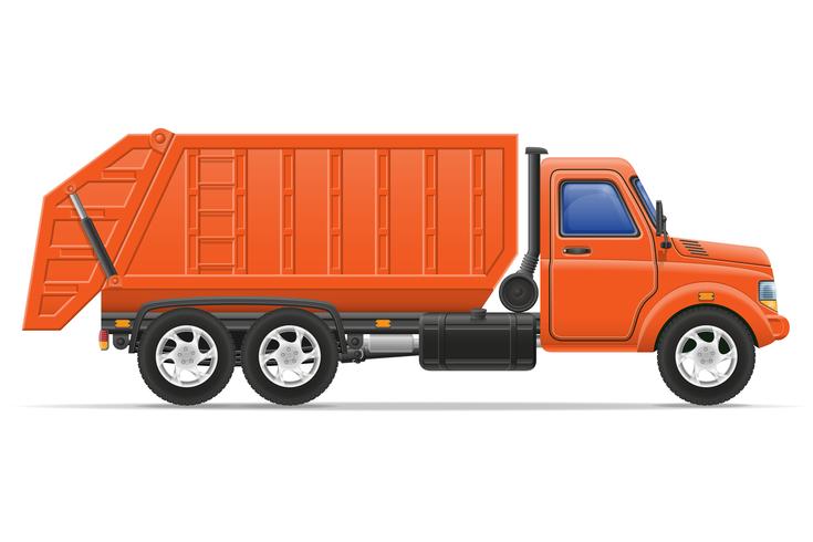 cargo truck remove garbage vector illustration