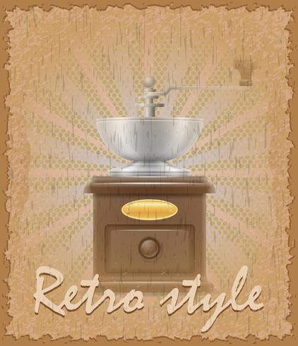 retro style poster old coffee mill vector illustration