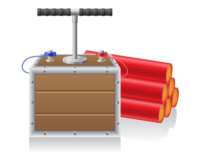 fusible detonante y dinanita ilustración vectorial vector