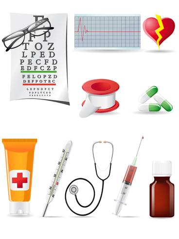 icon medical set vector